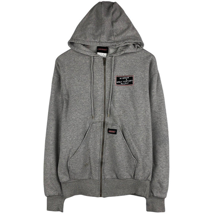 Dickies Back Print Full Zip Sweatshirt Hoodie, Men's Size M unclear gray type Vintage Second Hand