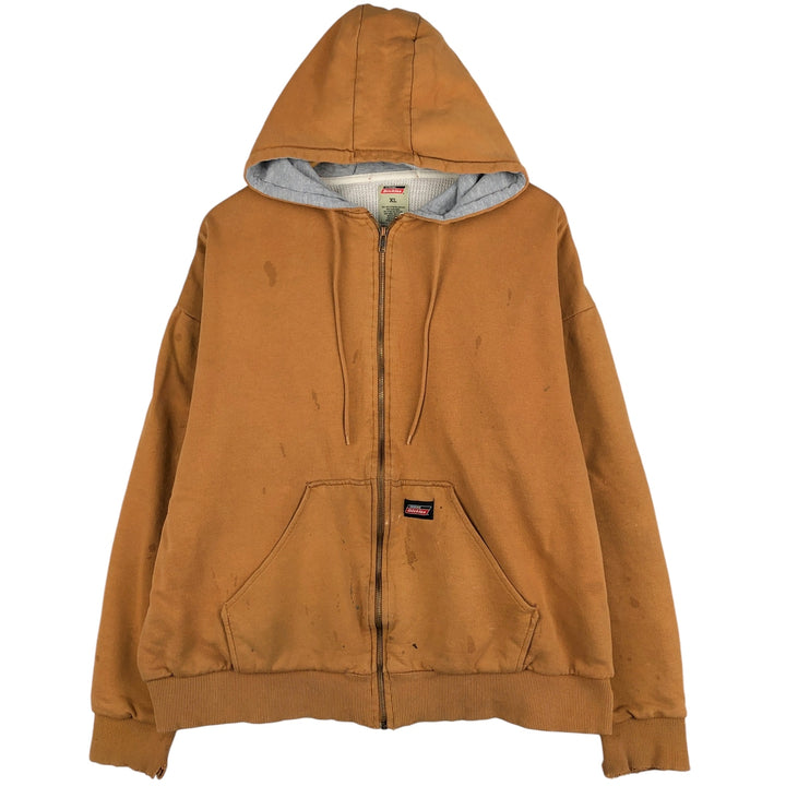 Dickies Sweat Full Zip Hoodie Men's XL cotton brown type Vintage Second Hand