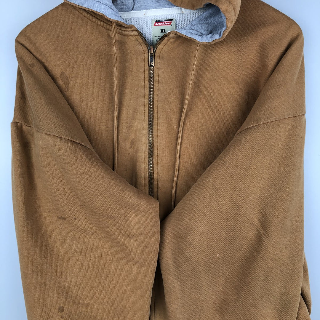 Dickies Sweat Full Zip Hoodie Men's XL cotton brown type Vintage Second Hand