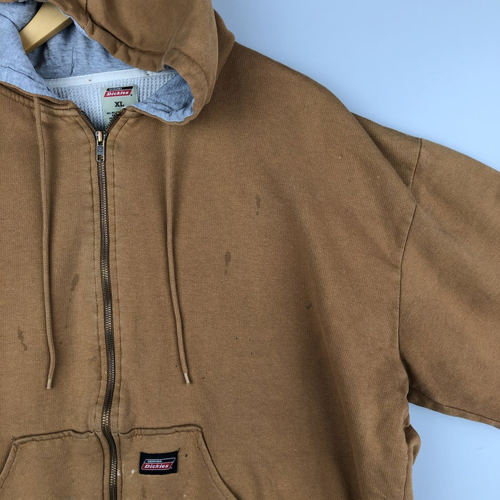 Dickies Sweat Full Zip Hoodie Men's XL cotton brown type Vintage Second Hand