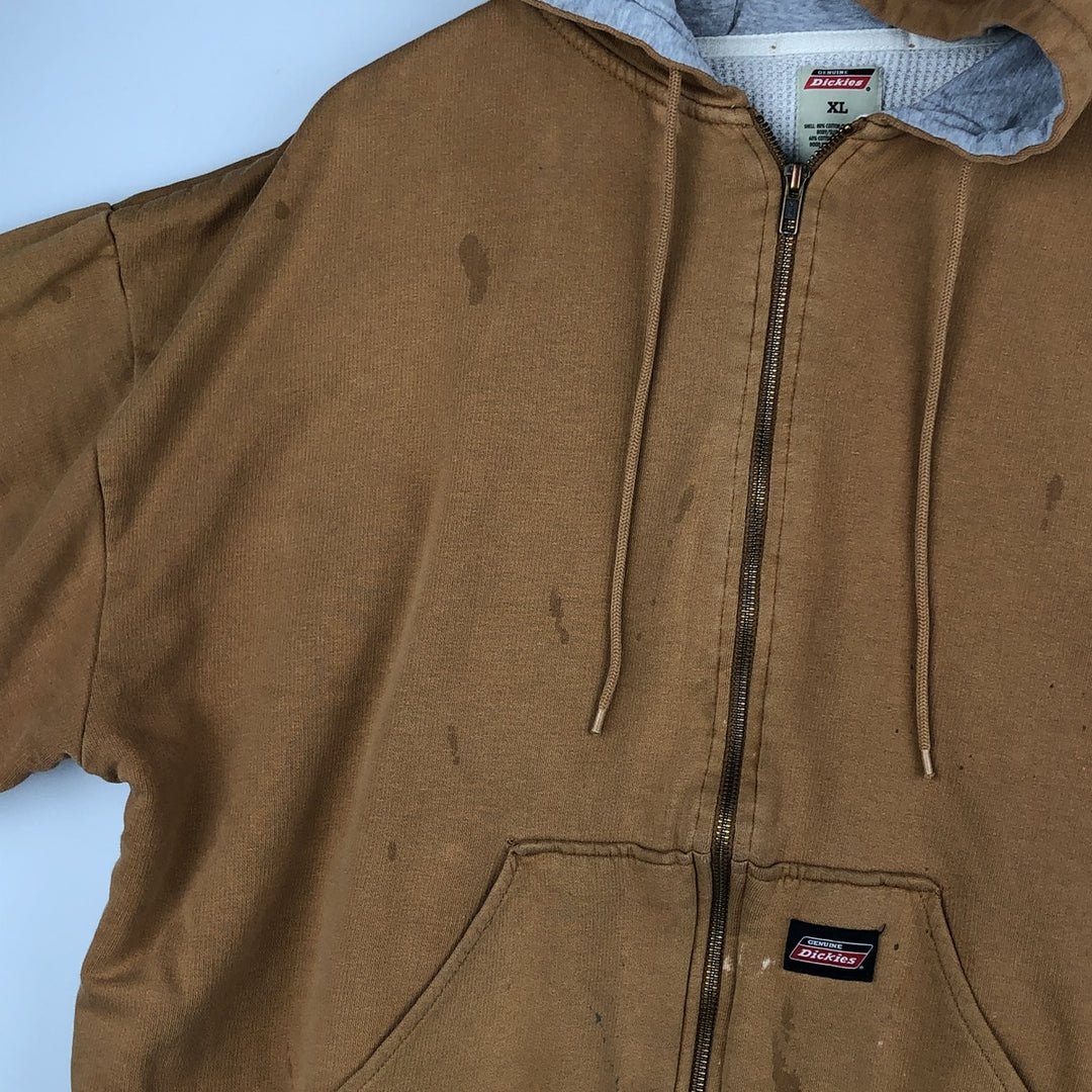 Dickies Sweat Full Zip Hoodie Men's XL cotton brown type Vintage Second Hand