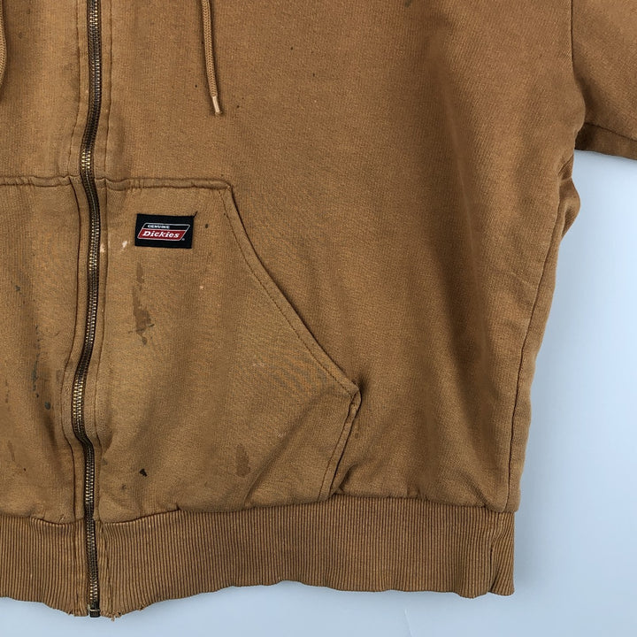 Dickies Sweat Full Zip Hoodie Men's XL cotton brown type Vintage Second Hand