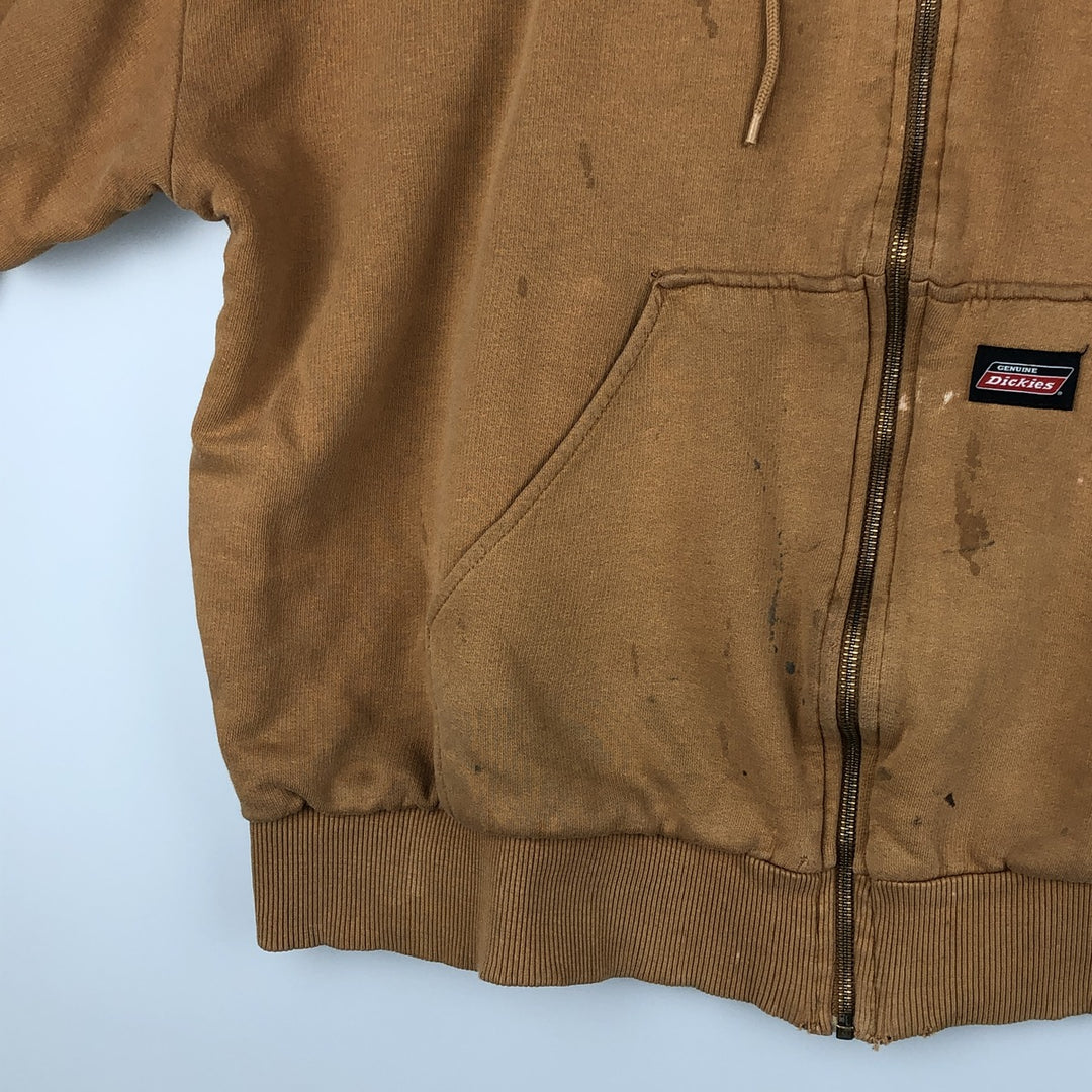Dickies Sweat Full Zip Hoodie Men's XL cotton brown type Vintage Second Hand