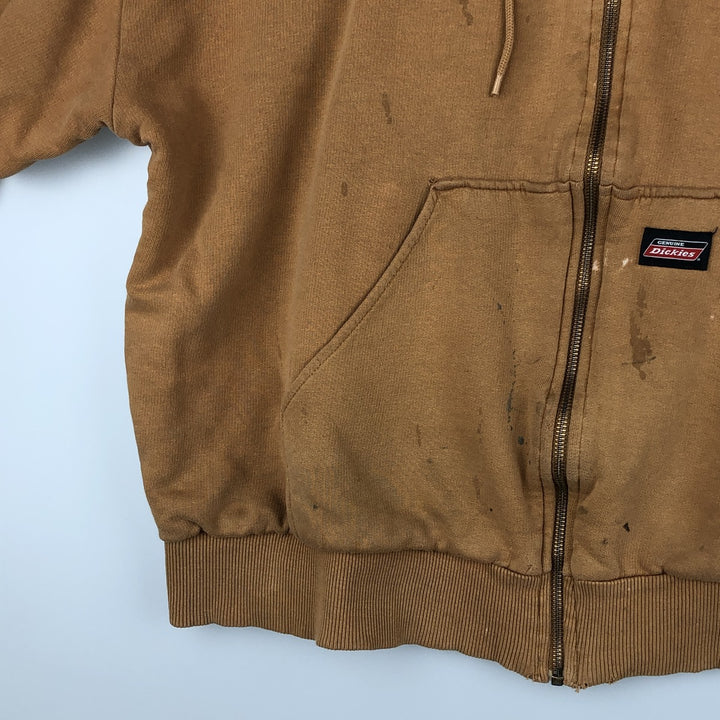 Dickies Sweat Full Zip Hoodie Men's XL cotton brown type Vintage Second Hand