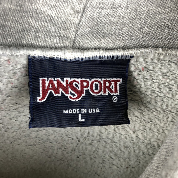 Vintage 90'S Jansport full-zip sweatshirt hoodie, made in the USA, size L, men's cotton gray type Vintage Second Hand