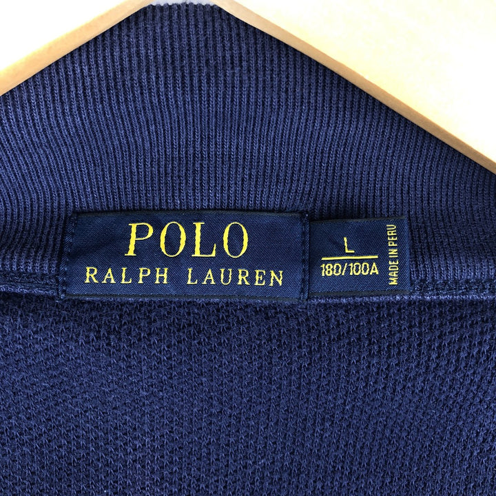 Ralph Lauren POLO RALPH LAUREN Full Zip Sweatshirt Trainer Men's L size cotton navy blue type Vintage Second Hand