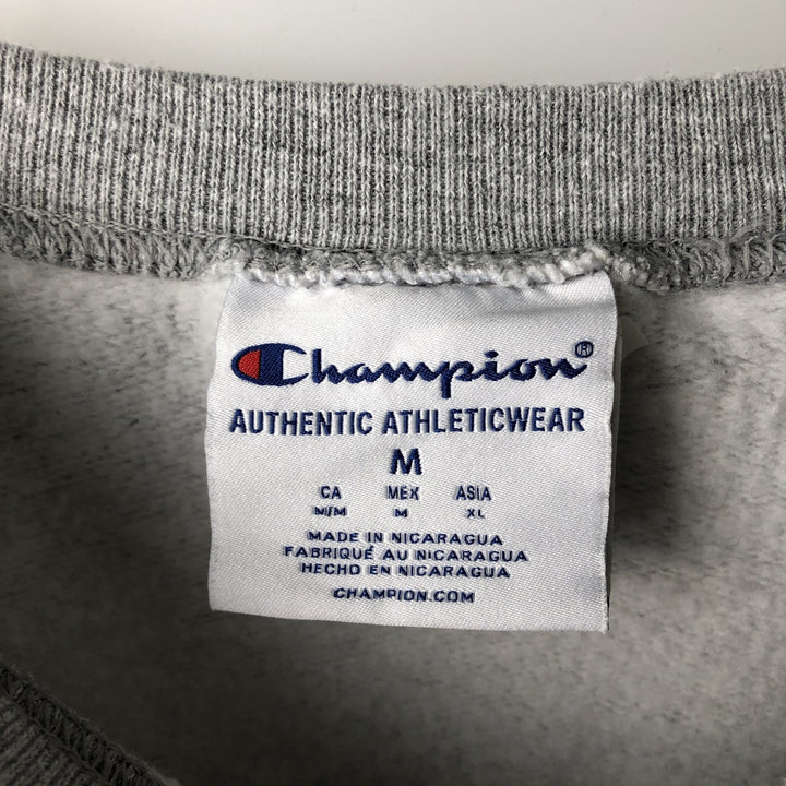 Champion Authentic Athletics Wear College Sweatshirt, Men's Size Medium cotton gray type Vintage Second Hand