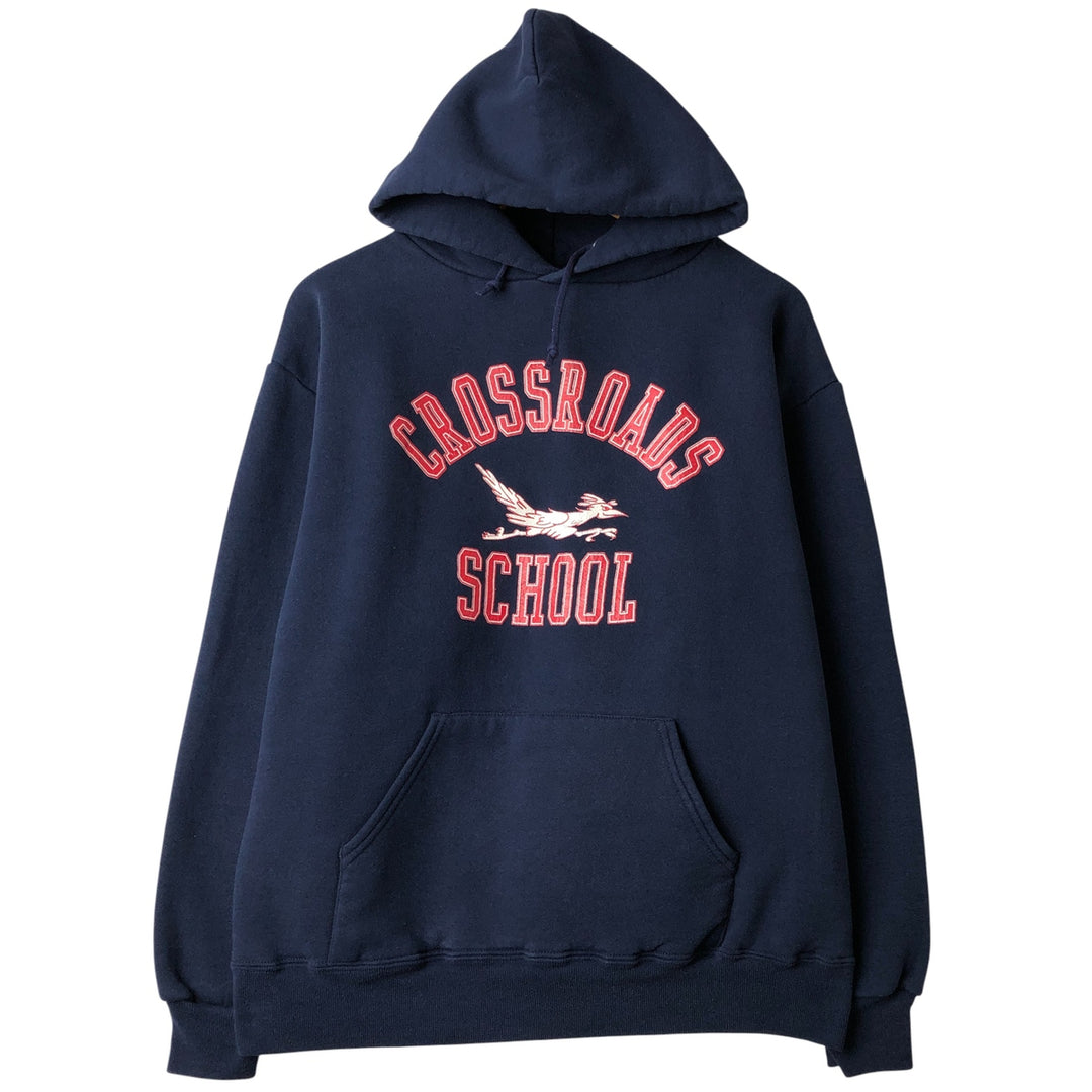 Vintage 90'S Jerzees Triple Print College Pullover Hoodie, Men's Size L cotton navy blue type Vintage Second Hand
