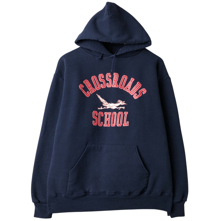 Vintage 90'S Jerzees Triple Print College Pullover Hoodie, Men's Size L cotton navy blue type Vintage Second Hand