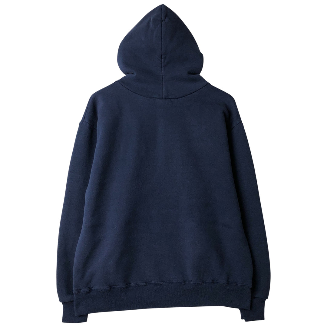 Vintage 90'S Jerzees Triple Print College Pullover Hoodie, Men's Size L cotton navy blue type Vintage Second Hand