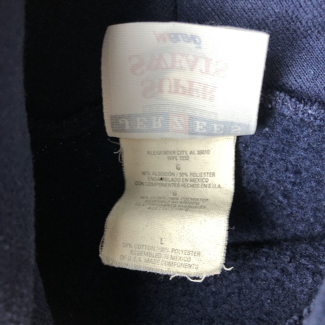Vintage 90'S Jerzees Triple Print College Pullover Hoodie, Men's Size L cotton navy blue type Vintage Second Hand