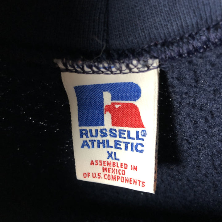 90'S Russell College Sweatshirt Pullover Hoodie Men's XL Size Vintage cotton navy blue type Vintage Second Hand