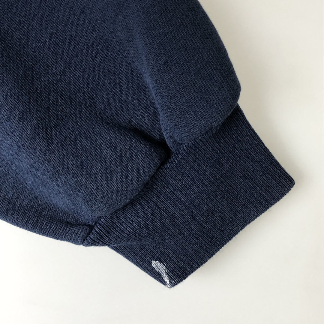 90'S Russell College Sweatshirt Pullover Hoodie Men's XL Size Vintage cotton navy blue type Vintage Second Hand