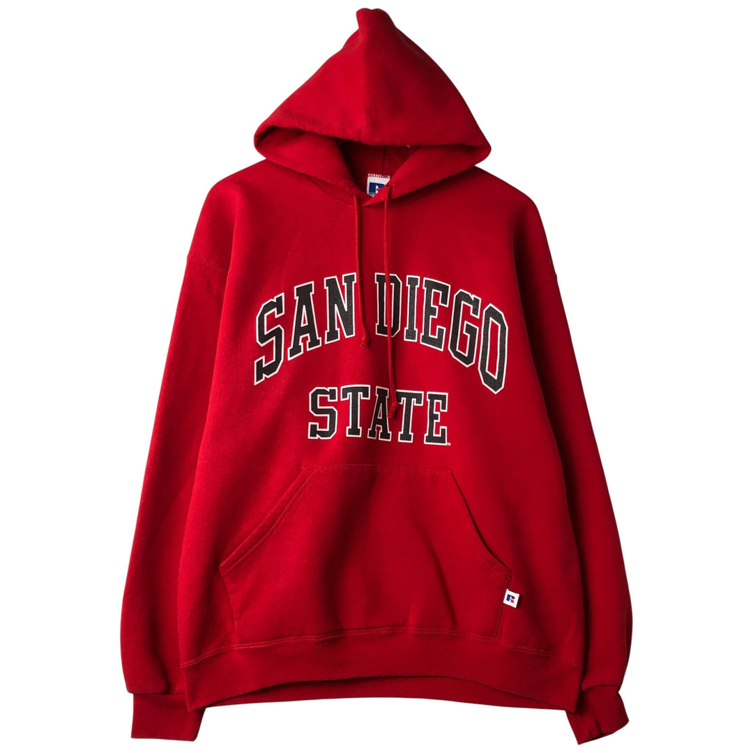 Vintage 90'S Russell College Pullover Hoodie, Men's Size L cotton red type Vintage Second Hand