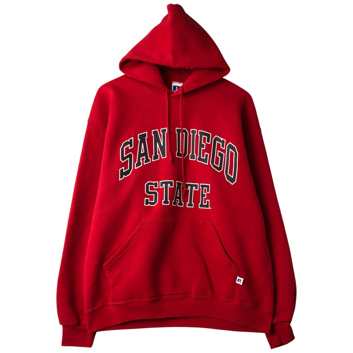 Vintage 90'S Russell College Pullover Hoodie, Men's Size L cotton red type Vintage Second Hand