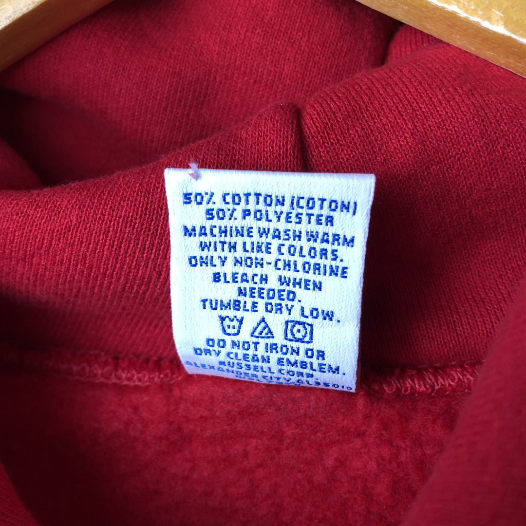 Vintage 90'S Russell College Pullover Hoodie, Men's Size L cotton red type Vintage Second Hand