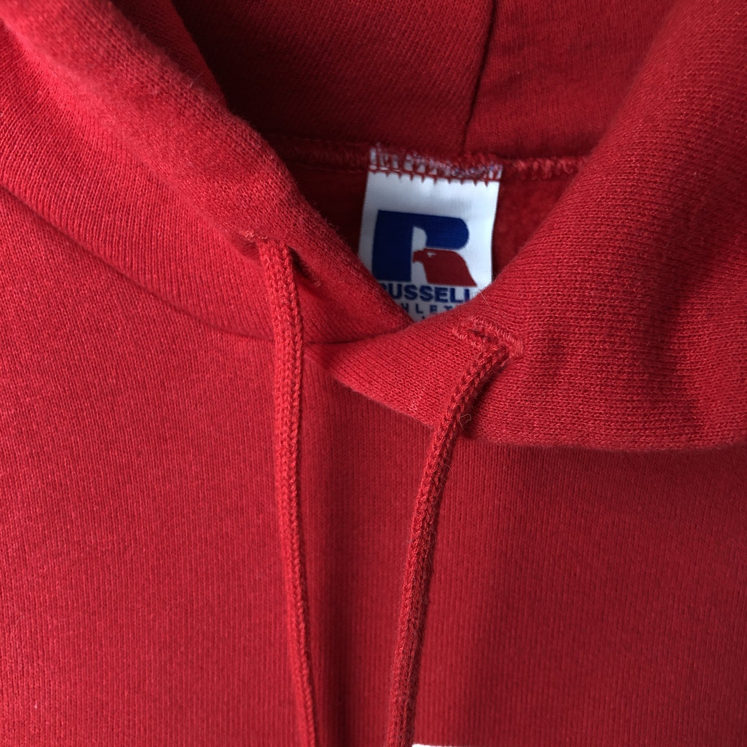 Vintage 90'S Russell College Pullover Hoodie, Men's Size L cotton red type Vintage Second Hand
