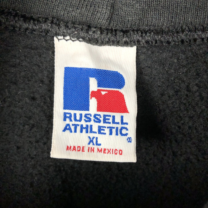 90'S Russell College Sweatshirt Pullover Hoodie Men's XL Size Vintage cotton black type Vintage Second Hand