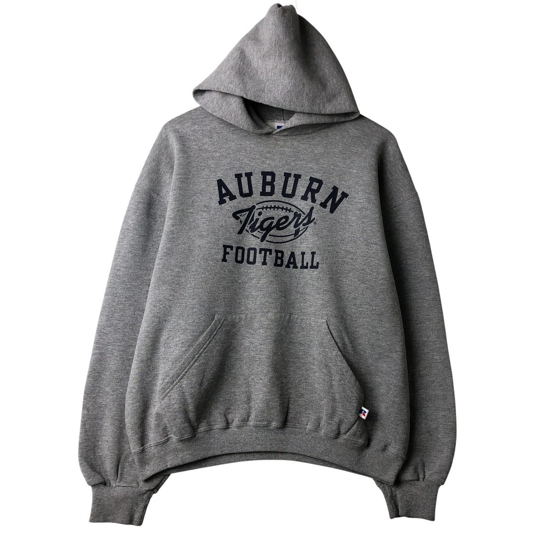 Vintage 90'S Russell triple print college pullover sweatshirt, size L, men's polyester gray type Vintage Second Hand