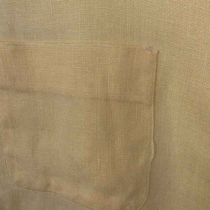 THANE Vintage Short Sleeve Linen Button-Down Shirt, Men's Size L linen yellow type Vintage Second Hand