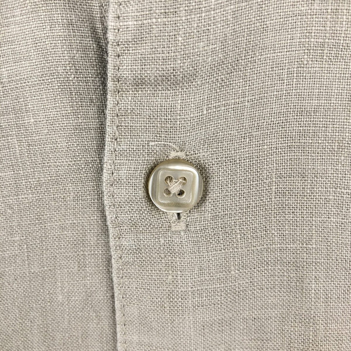 AXIST Short Sleeve Linen Box Shirt, Men's XL linen Beige type Vintage Second Hand