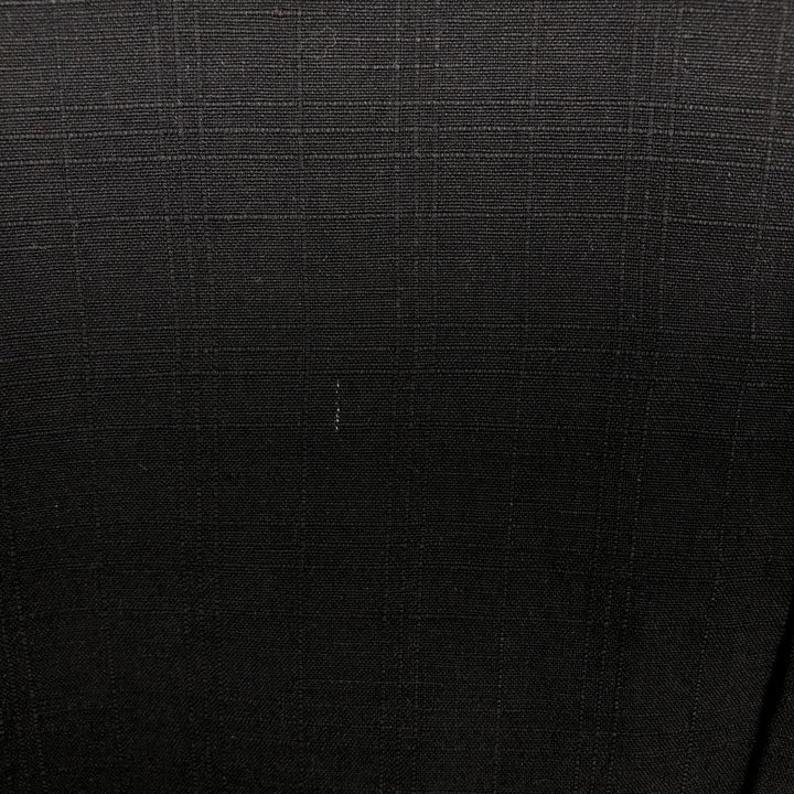 Tasso Elba Check Pattern Short Sleeve Linen and Silk Box Shirt, Men's XL silk black type Vintage Second Hand