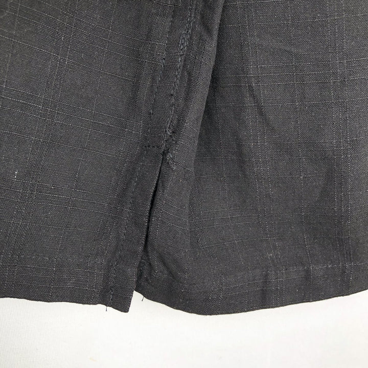 Tasso Elba Check Pattern Short Sleeve Linen and Silk Box Shirt, Men's XL silk black type Vintage Second Hand