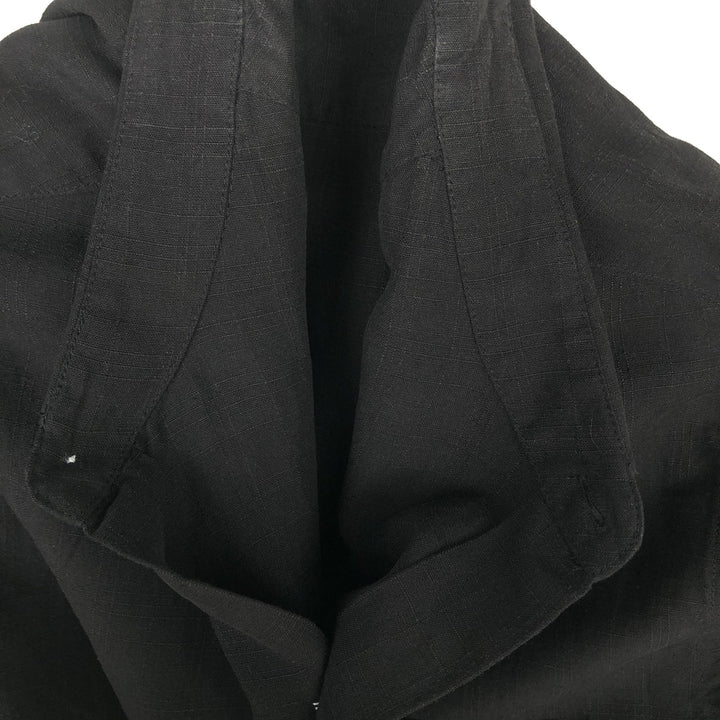 Tasso Elba Check Pattern Short Sleeve Linen and Silk Box Shirt, Men's XL silk black type Vintage Second Hand