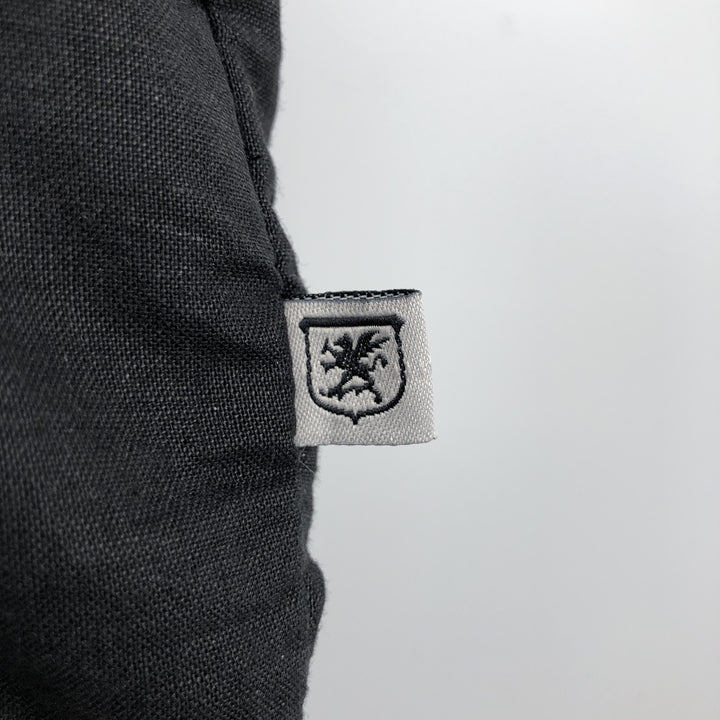 Stacy Adams Short Sleeve Open Collar Linen Box Shirt, Men's XL linen black type Vintage Second Hand