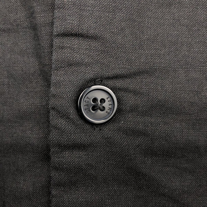 Stacy Adams Short Sleeve Open Collar Linen Box Shirt, Men's XL linen black type Vintage Second Hand
