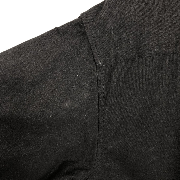 Trust Short Sleeve Open Collar Rayon and Linen Box Shirt, Men's XL linen black type Vintage Second Hand