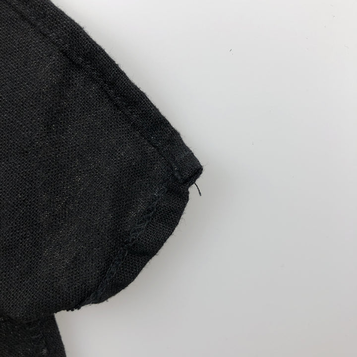 Trust Short Sleeve Open Collar Rayon and Linen Box Shirt, Men's XL linen black type Vintage Second Hand