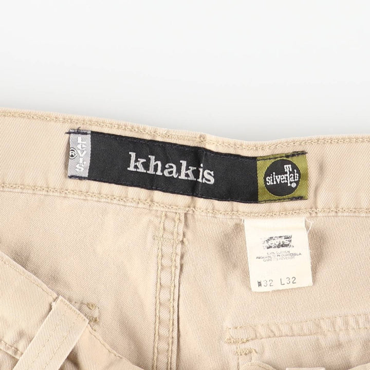 90'S Levi's Silver Tab Khakis Chino/Cargo Pants, Men's, Size W33, Vintage cotton Beige type Vintage Second Hand