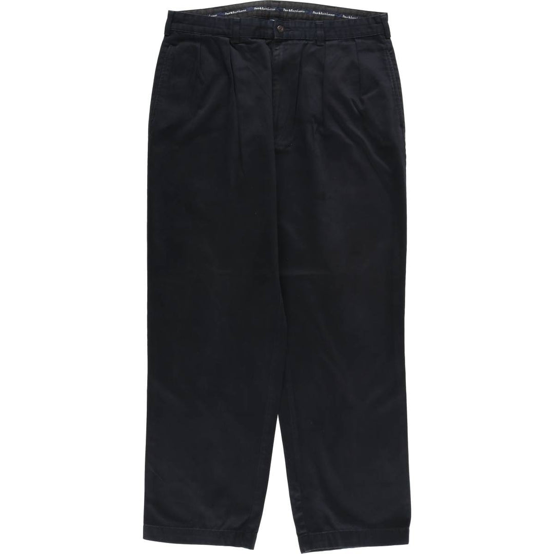 Ralph Lauren Polo Ralph Lauren Two-pleat Chino Pants for Men, W35 cotton black type Vintage Second Hand