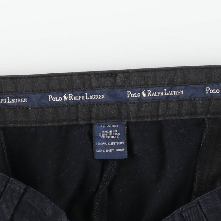 Ralph Lauren Polo Ralph Lauren Two-pleat Chino Pants for Men, W35 cotton black type Vintage Second Hand