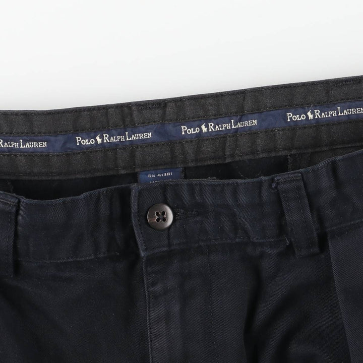 Ralph Lauren Polo Ralph Lauren Two-pleat Chino Pants for Men, W35 cotton black type Vintage Second Hand