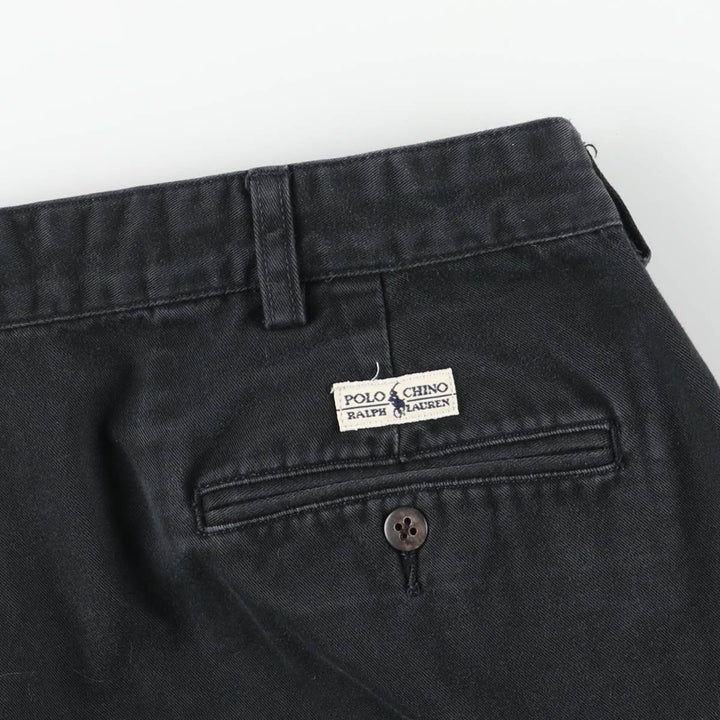 Ralph Lauren Polo Ralph Lauren Two-pleat Chino Pants for Men, W34 equivalent cotton black type Vintage Second Hand