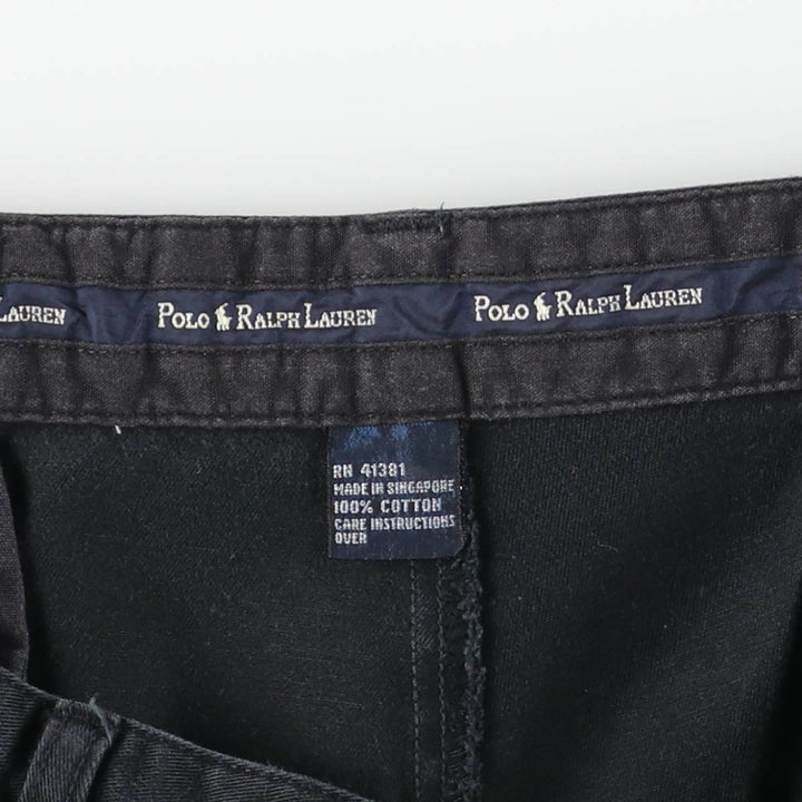 Ralph Lauren Polo Ralph Lauren Two-pleat Chino Pants for Men, W34 equivalent cotton black type Vintage Second Hand