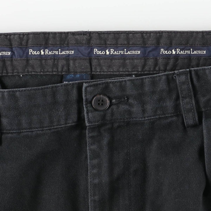 Ralph Lauren Polo Ralph Lauren Two-pleat Chino Pants for Men, W34 equivalent cotton black type Vintage Second Hand