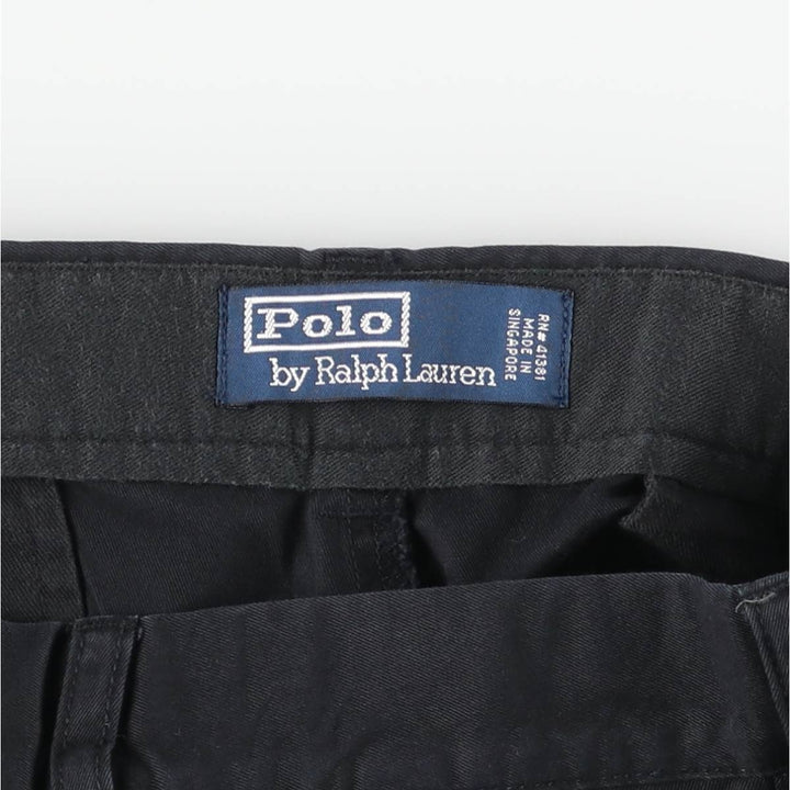 Ralph Lauren POLO by Ralph Lauren Two-pleat Chino Pants for Men, W34 equivalent cotton black type Vintage Second Hand
