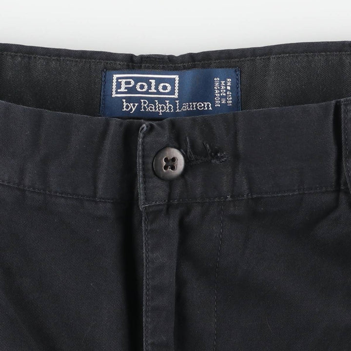 Ralph Lauren POLO by Ralph Lauren Two-pleat Chino Pants for Men, W34 equivalent cotton black type Vintage Second Hand