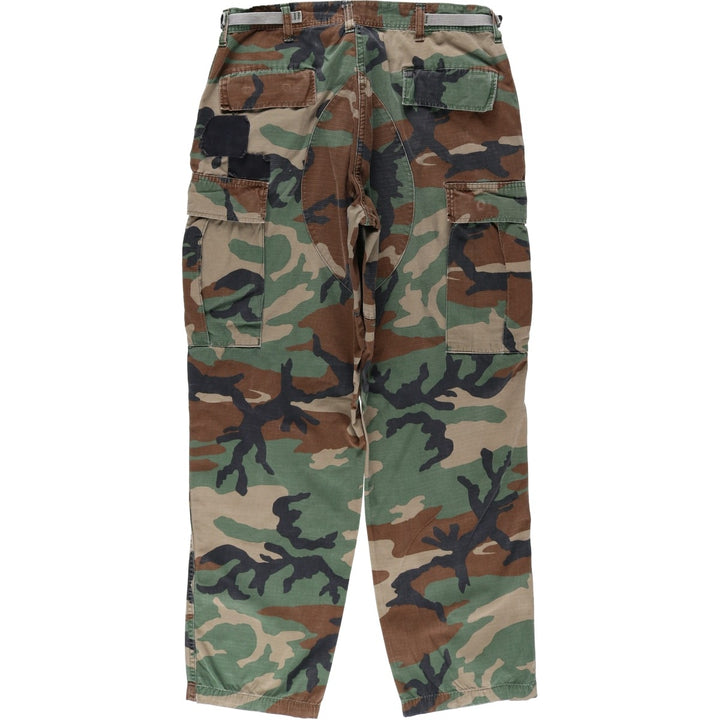 Authentic 1980'S US Military Camouflage Woodland Camo Ripstop Military Cargo Pants, Made in USA, Men's, Size W33 cotton Khaki type sage green Vintage Second Hand