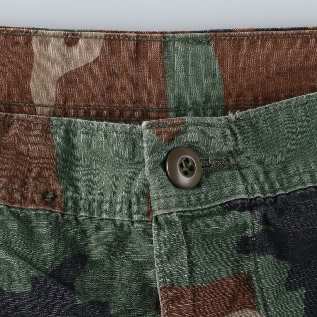 Authentic 1980'S US Military Camouflage Woodland Camo Ripstop Military Cargo Pants, Made in USA, Men's, Size W33 cotton Khaki type sage green Vintage Second Hand