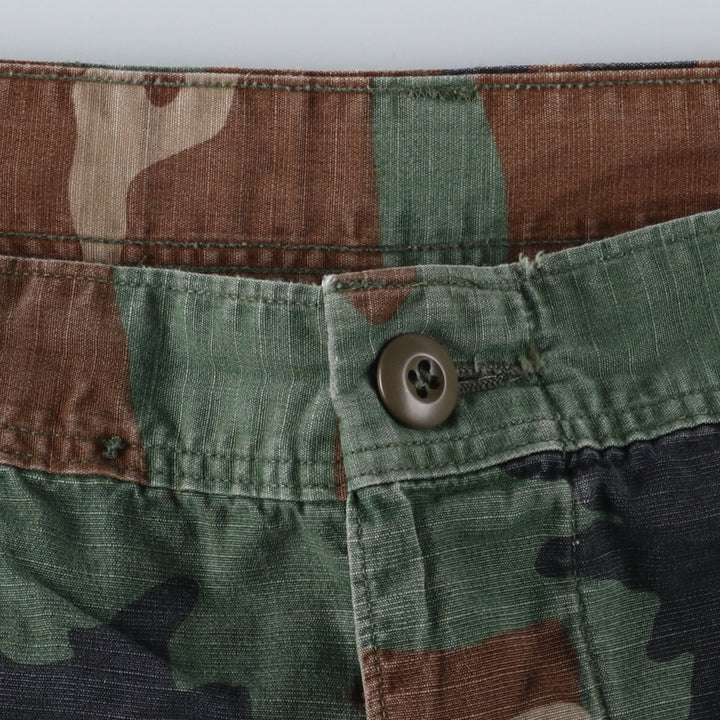 Authentic 1980'S US Military Camouflage Woodland Camo Ripstop Military Cargo Pants, Made in USA, Men's, Size W33 cotton Khaki type sage green Vintage Second Hand