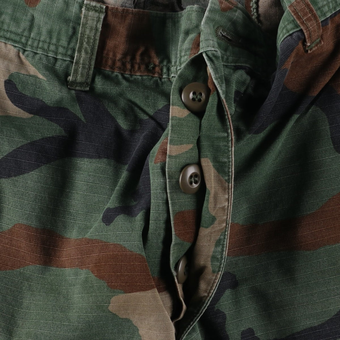 Authentic 1980'S US Military Camouflage Woodland Camo Ripstop Military Cargo Pants, Made in USA, Men's, Size W33 cotton Khaki type sage green Vintage Second Hand