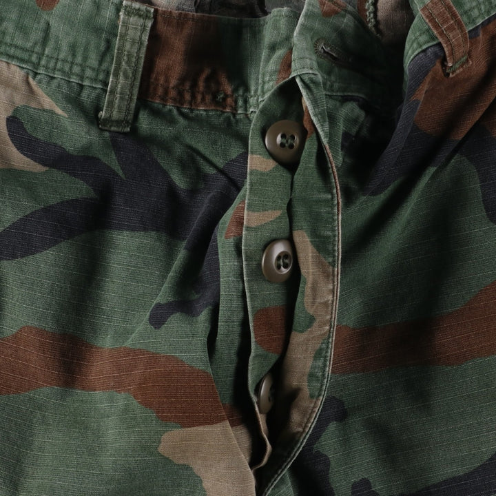 Authentic 1980'S US Military Camouflage Woodland Camo Ripstop Military Cargo Pants, Made in USA, Men's, Size W33 cotton Khaki type sage green Vintage Second Hand