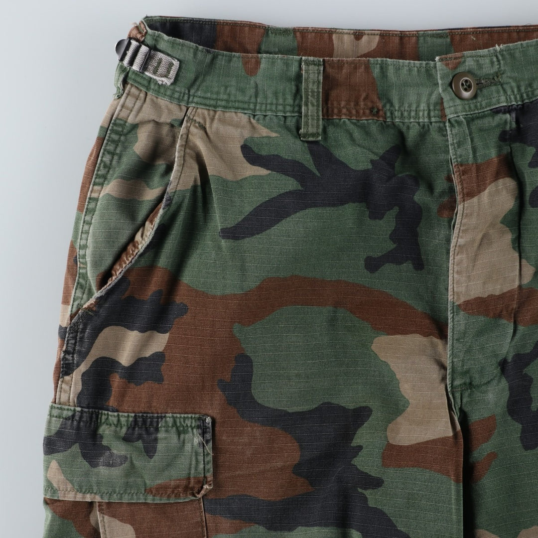 Authentic 1980'S US Military Camouflage Woodland Camo Ripstop Military Cargo Pants, Made in USA, Men's, Size W33 cotton Khaki type sage green Vintage Second Hand