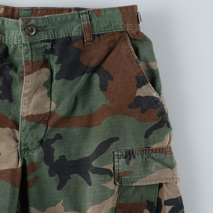 Authentic 1980'S US Military Camouflage Woodland Camo Ripstop Military Cargo Pants, Made in USA, Men's, Size W33 cotton Khaki type sage green Vintage Second Hand
