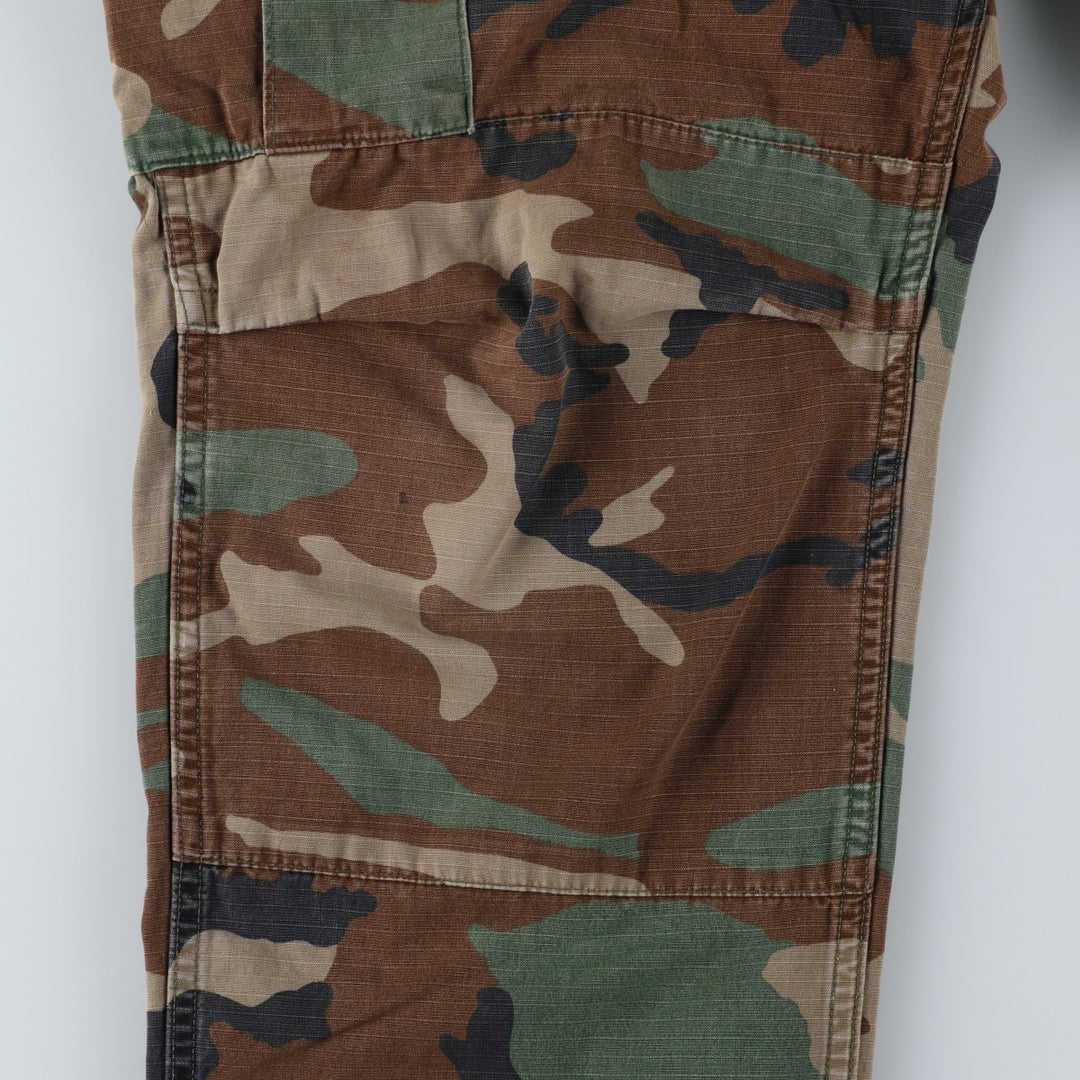Authentic 1980'S US Military Camouflage Woodland Camo Ripstop Military Cargo Pants, Made in USA, Men's, Size W33 cotton Khaki type sage green Vintage Second Hand
