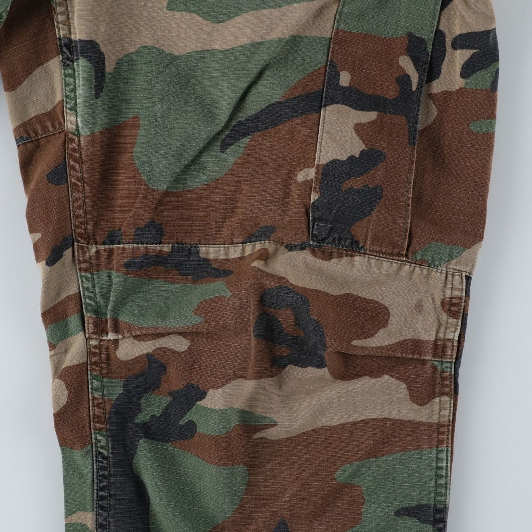 Authentic 1980'S US Military Camouflage Woodland Camo Ripstop Military Cargo Pants, Made in USA, Men's, Size W33 cotton Khaki type sage green Vintage Second Hand